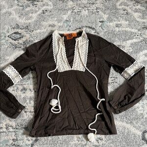Tory Burch Chocolate Brown Long Sleeve Top